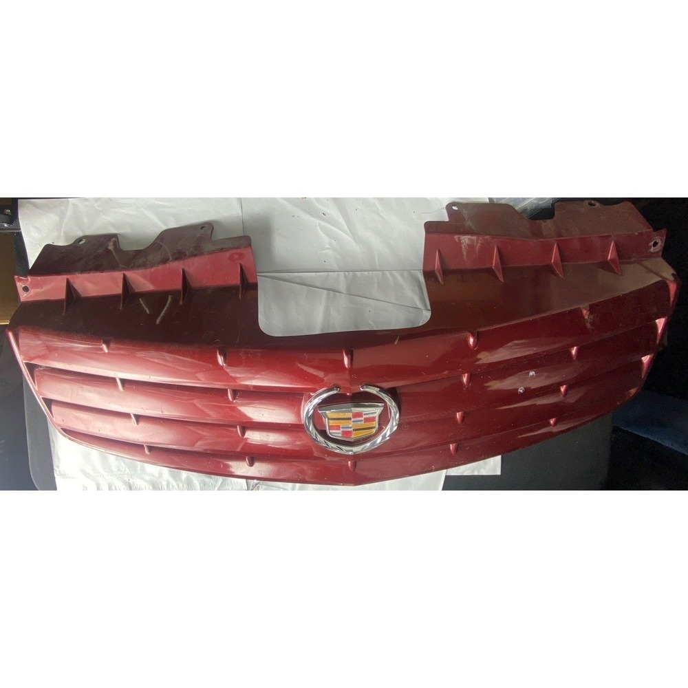 2007 Cadillac DTS OEM Front Upper Bumper Grille Red Metallic w/ Crest